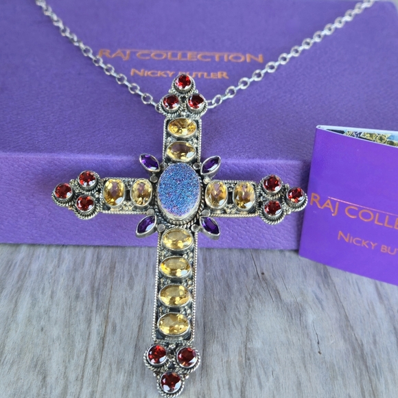 Nicky Butler RAJ COLLECTION LIMITED EDITION 925 Sterling Silver Cross Necklace - Picture 3 of 16
